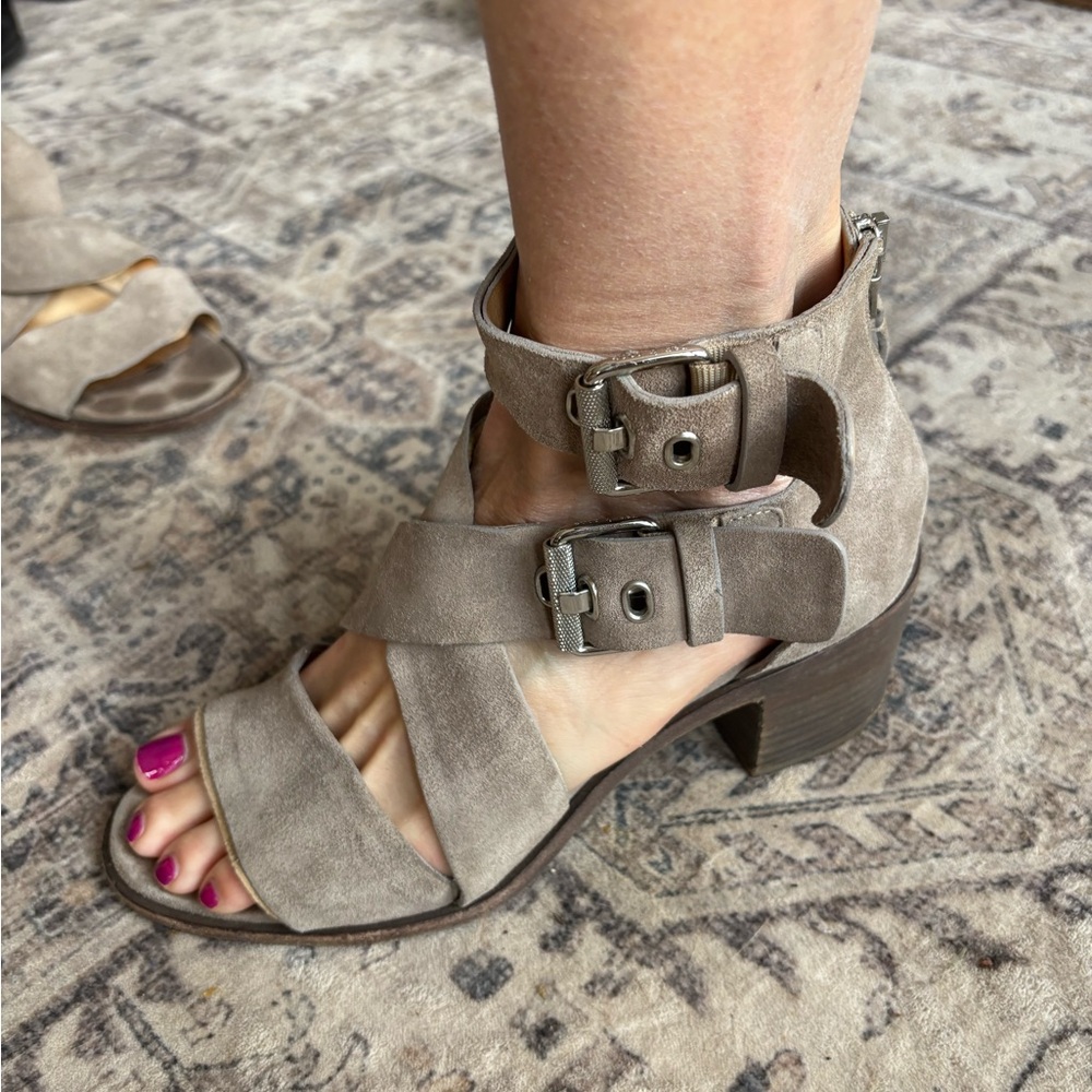 Rag & Bone Mari Taupe Heeled Sandals - Picture 4 of 6